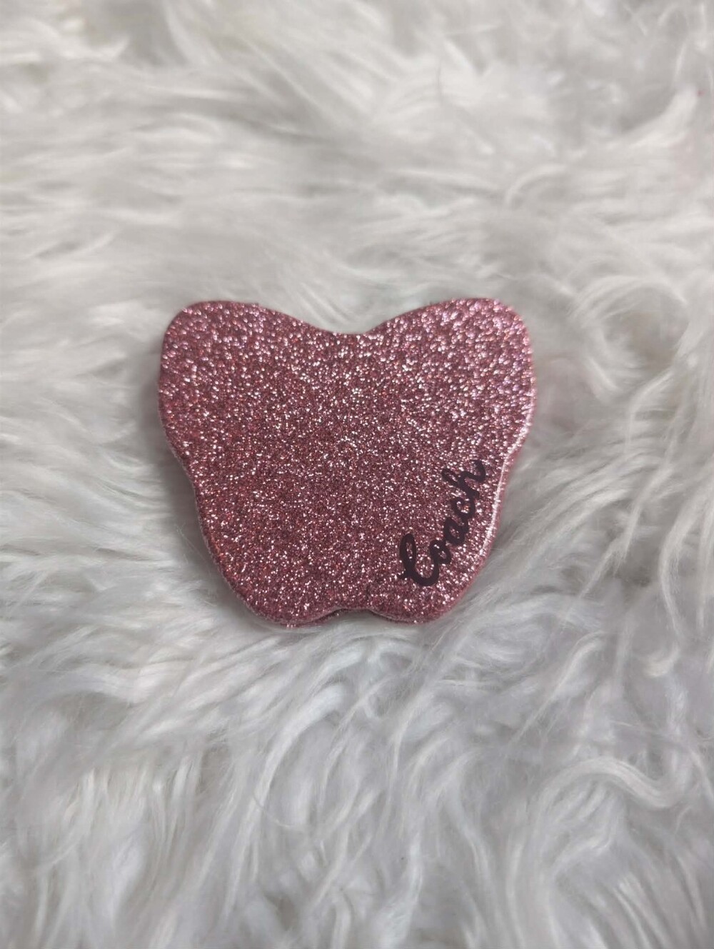 Coach Glitter Butterfly Compact Mirror Pink Sparkle CF154 Y2k